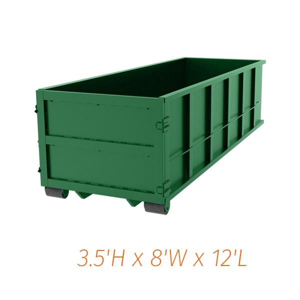 ten yard dumpsters can be used for residential projects such as small renovations or yard waste removal